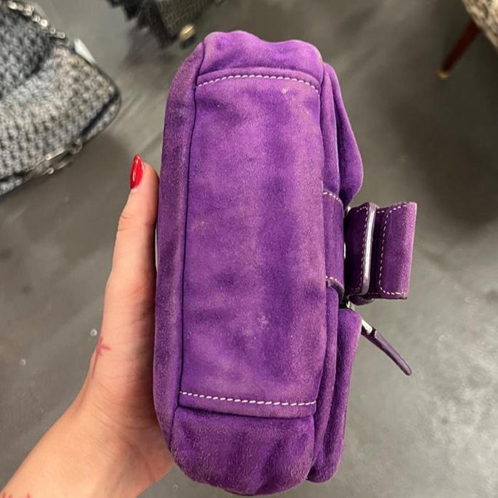 Prada pocket purple suede chain bag