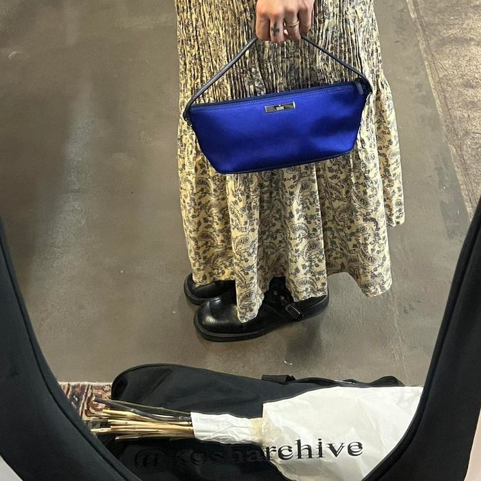 Gucci Tom Ford blue satin boat bag