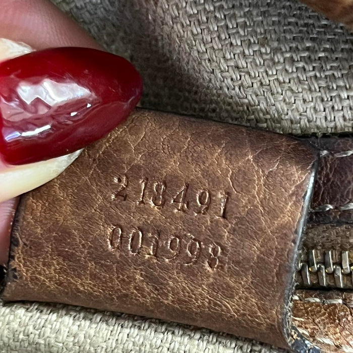 Gucci large Jackie brown leather shoulder bag