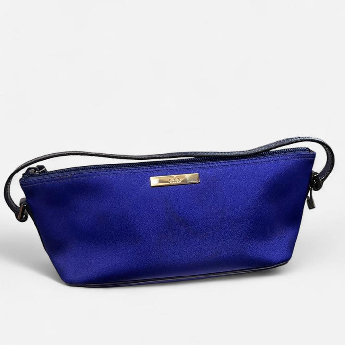 Gucci Tom Ford blue satin boat bag