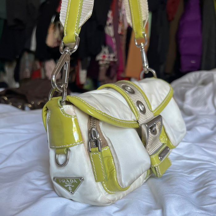 Prada green buckle shoulder bag