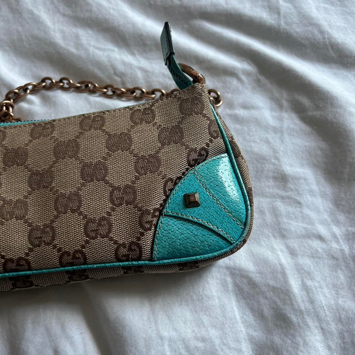 Gucci turquoise chain shoulder bag