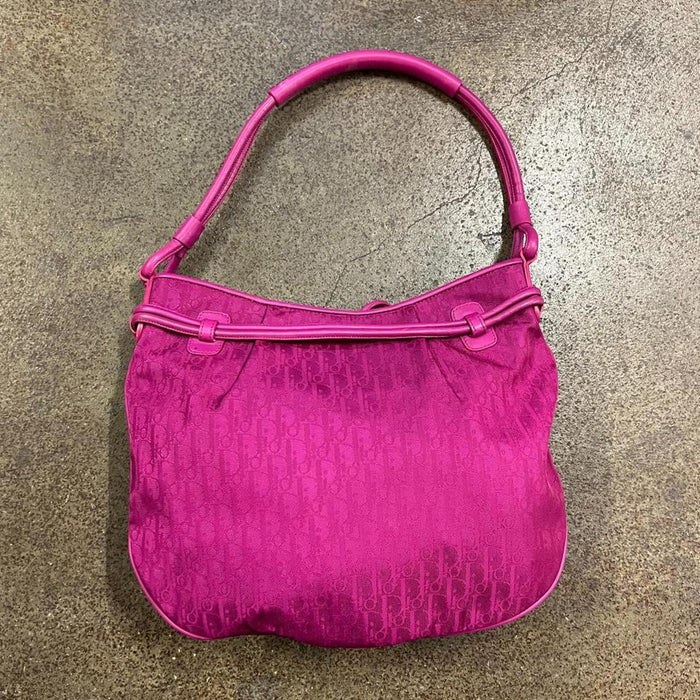 Christian Dior fuschia bow charm bag