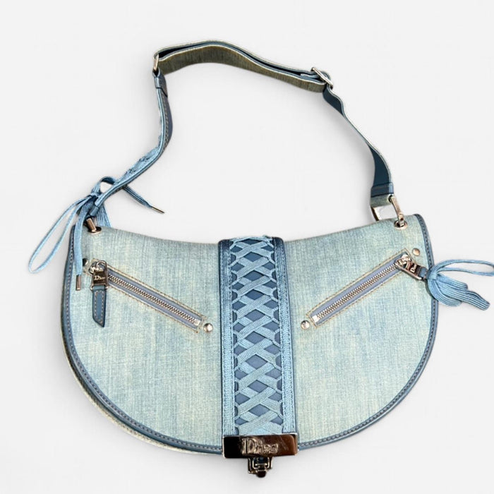Christian Dior denim blue corset admit it bag