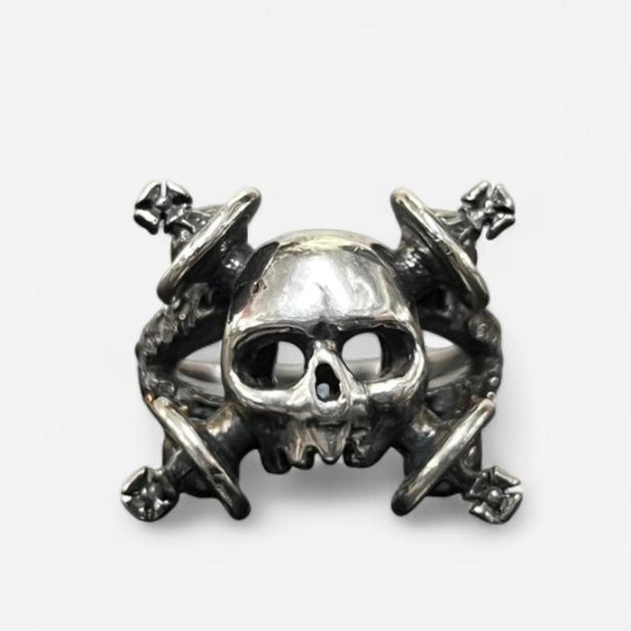 Vivienne Westwood sterling silver skull orb ring