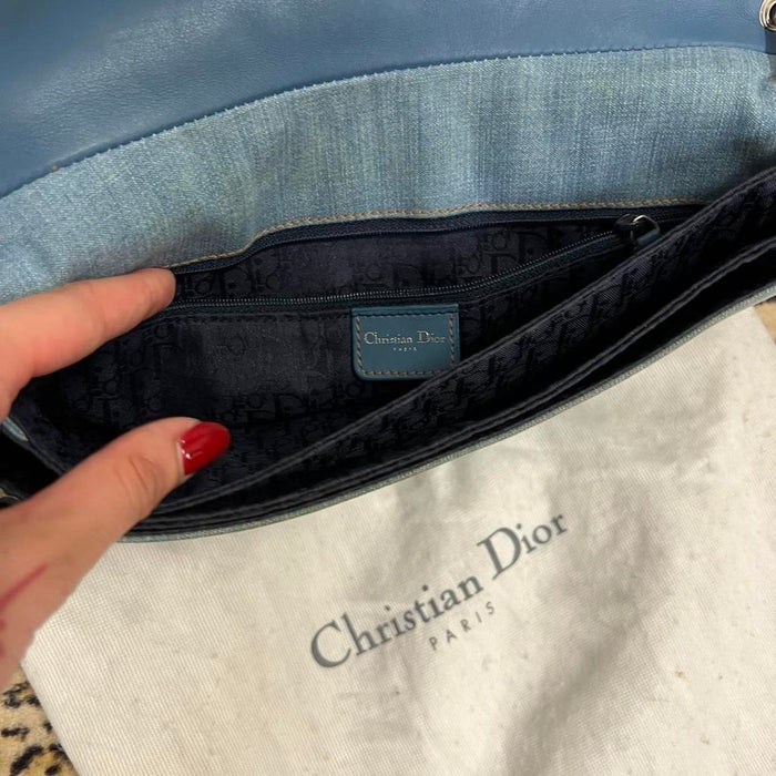 Christian Dior denim blue corset admit it bag