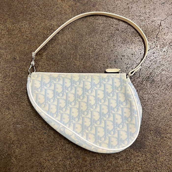 Dior blue mini saddle bag