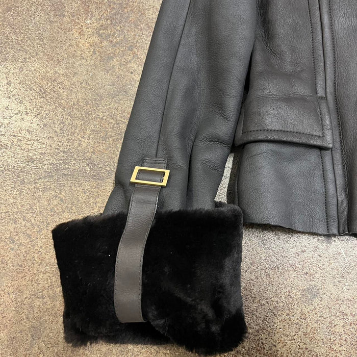 Gucci Tom Ford leather shearling jacket