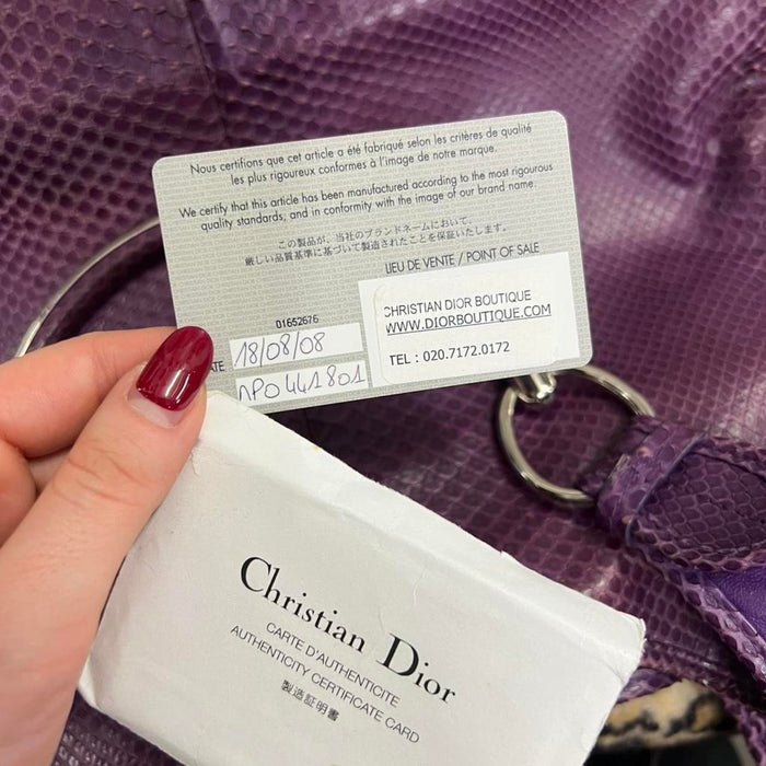 Christian Dior purple python 61 bag