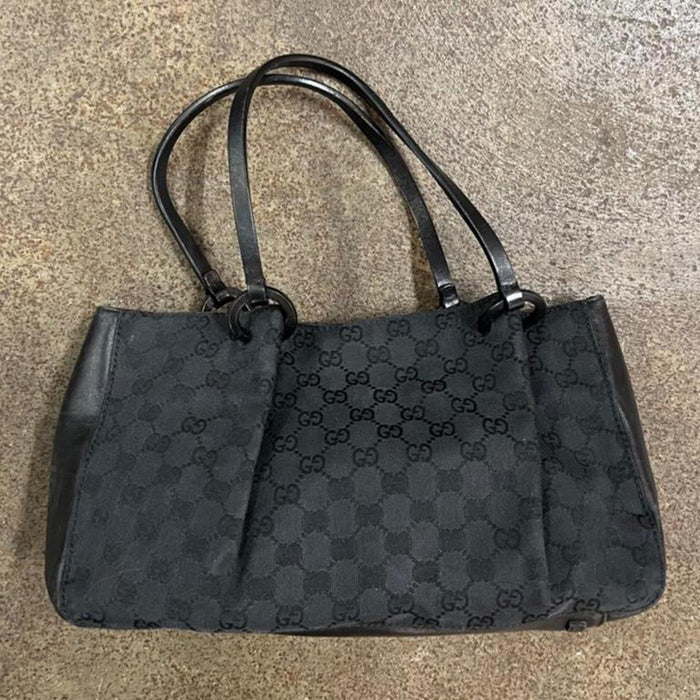 Gucci black canvas tote bag
