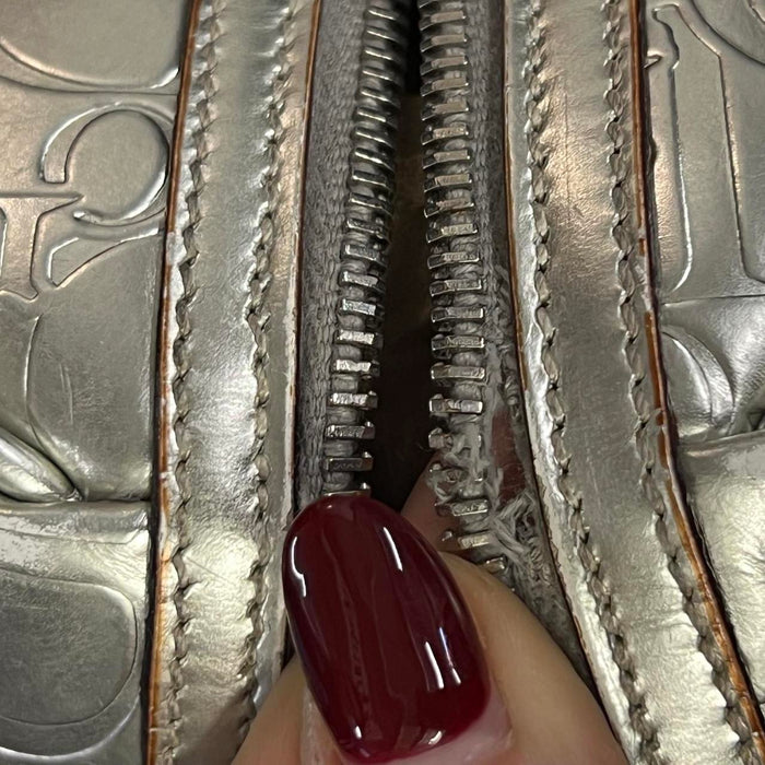 Christian Dior silver monogram Boston bag