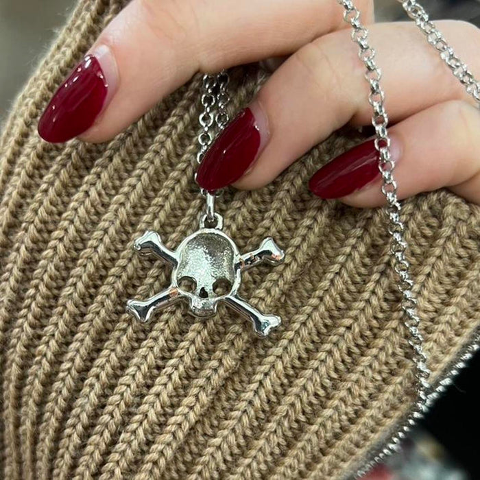 Vivienne Westwood silver diamante skull necklace