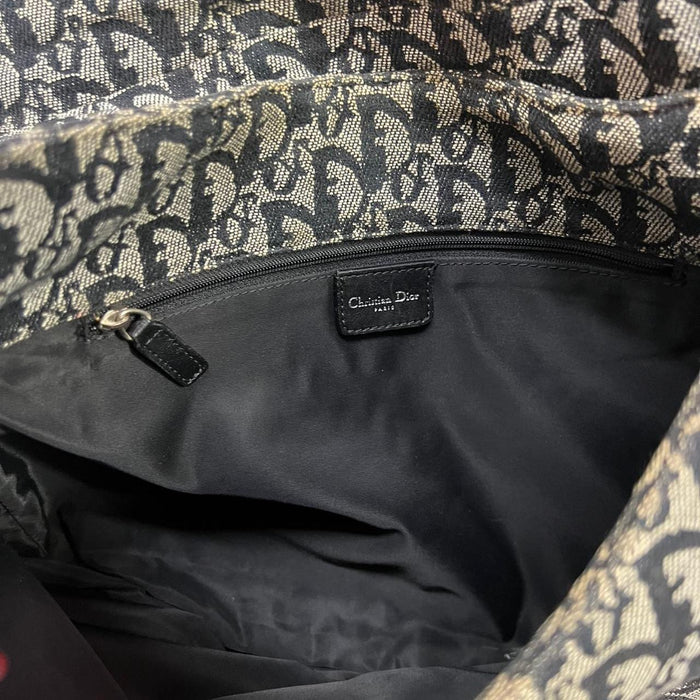 Christian Dior black trotter crossbody spellout strap bag