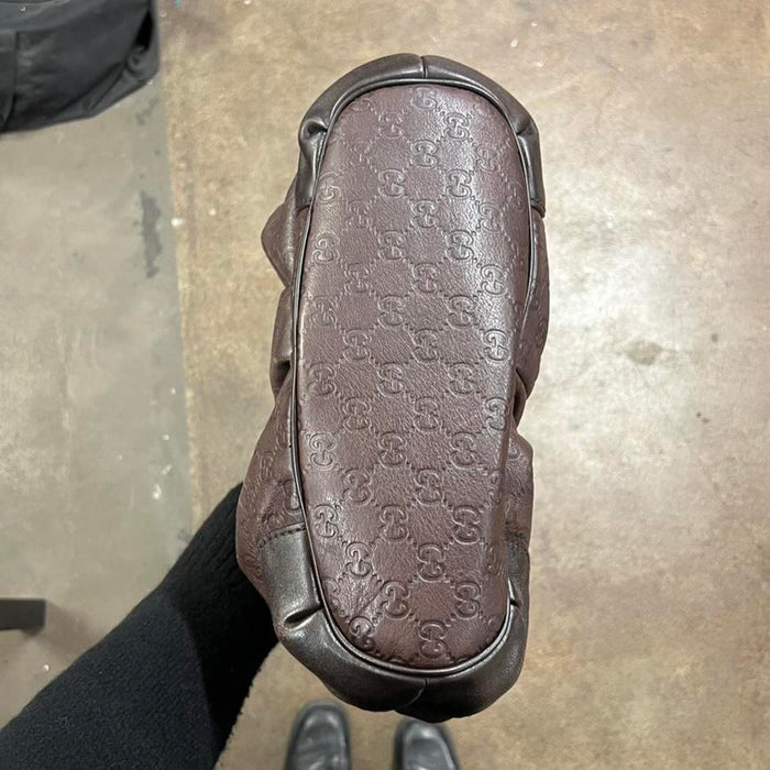 Gucci sukey brown leather guccissima bag