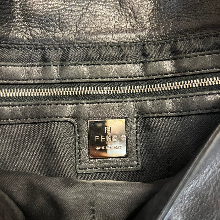 Fendi black baguette shoulder bag