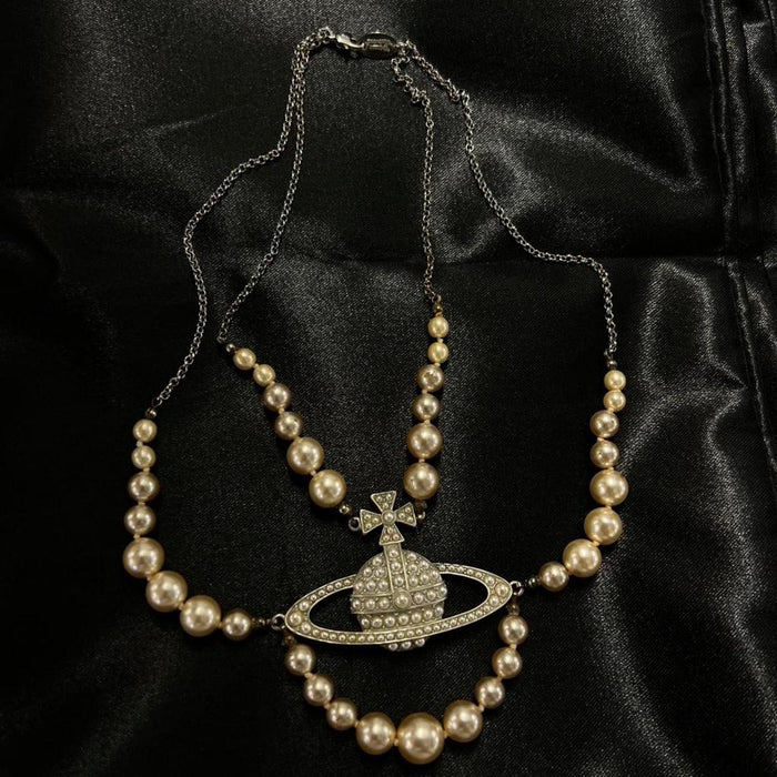 Vivienne Westwood layered pearl orb necklace