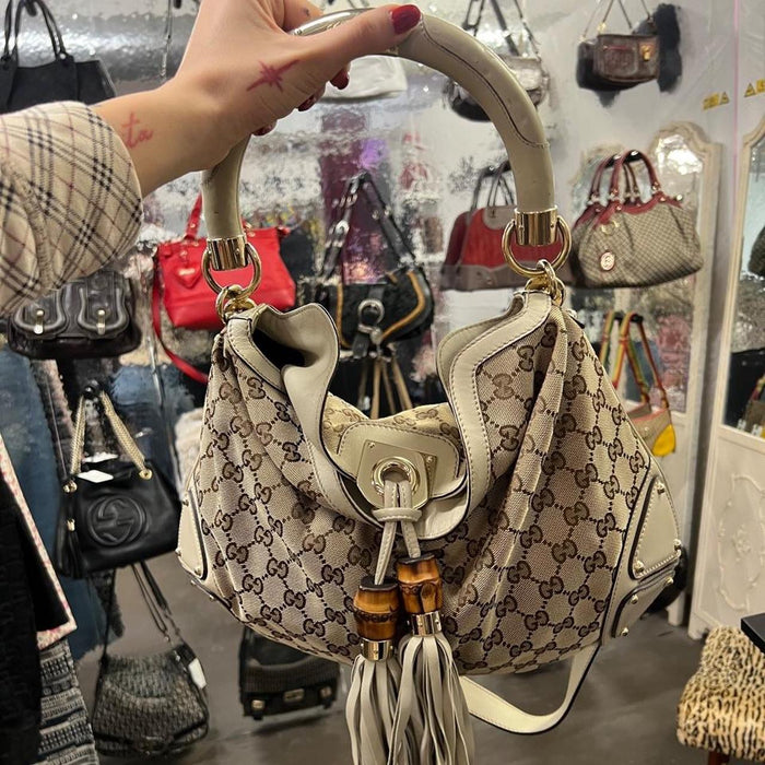 Gucci cream monogram Indy bag