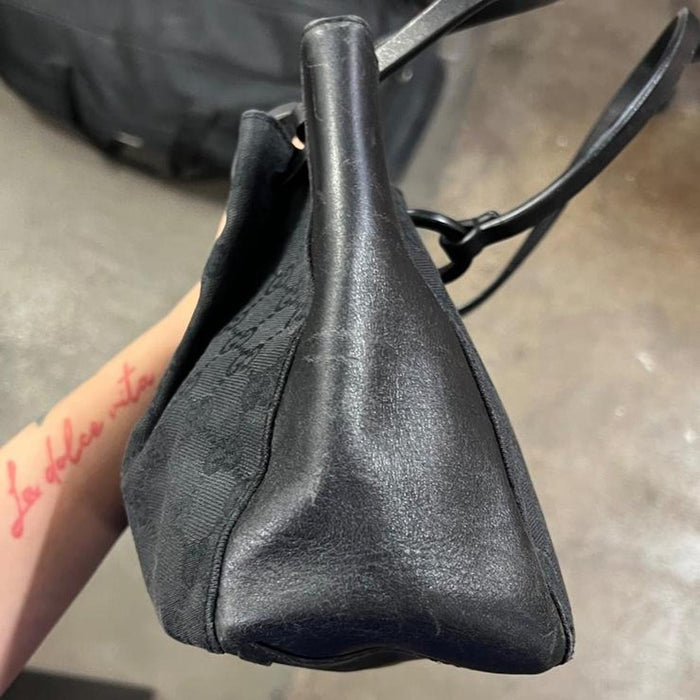 Gucci black canvas tote bag