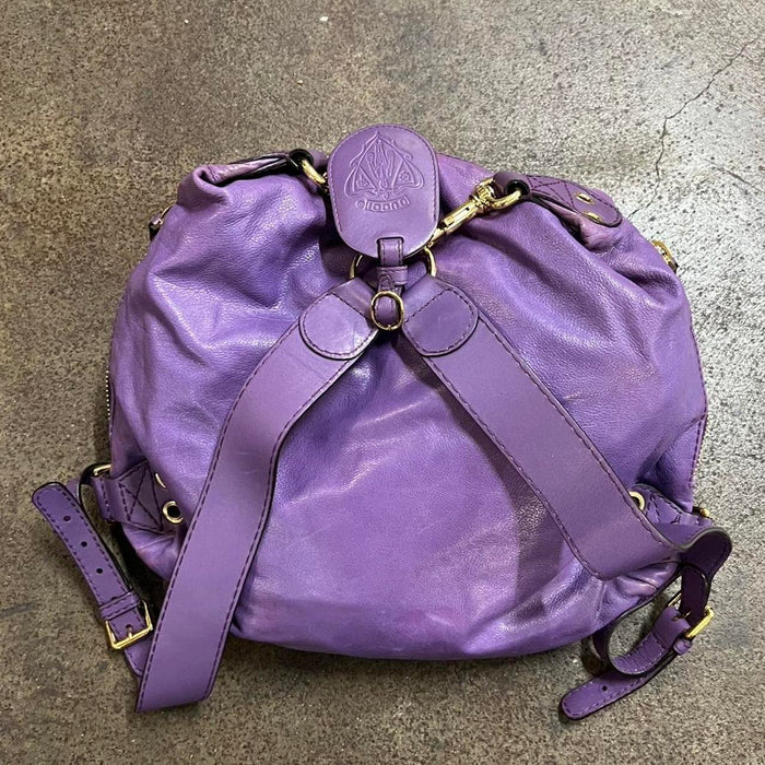 Gucci hysteria purple leather convertible shoulder bag & backpack