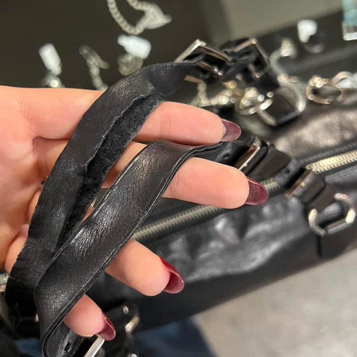 Dior hardcore black leather handbag