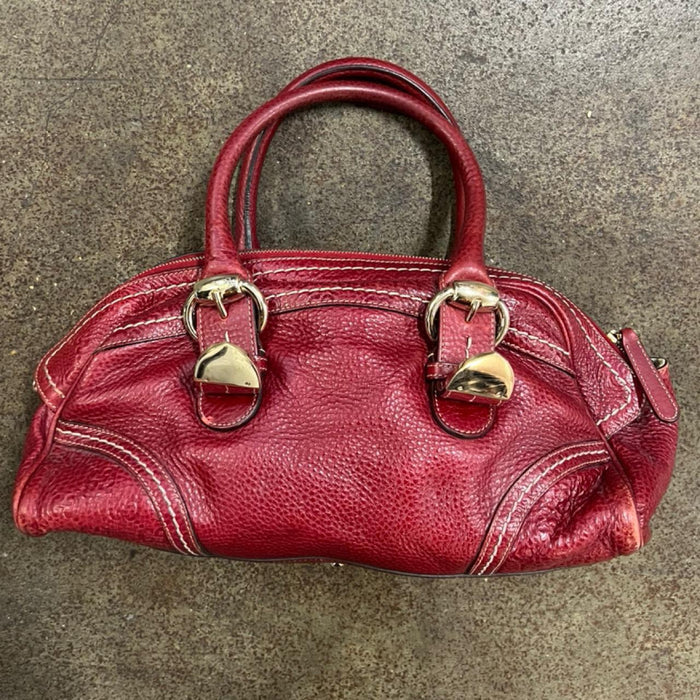 Gucci red guccissima bowler bag