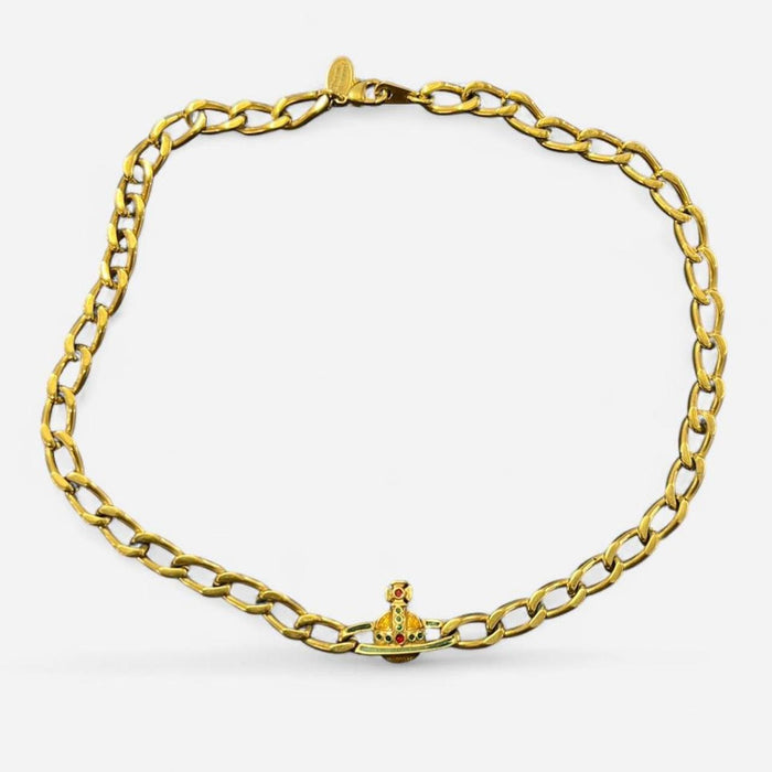 Vivienne Westwood gold orb choker necklace