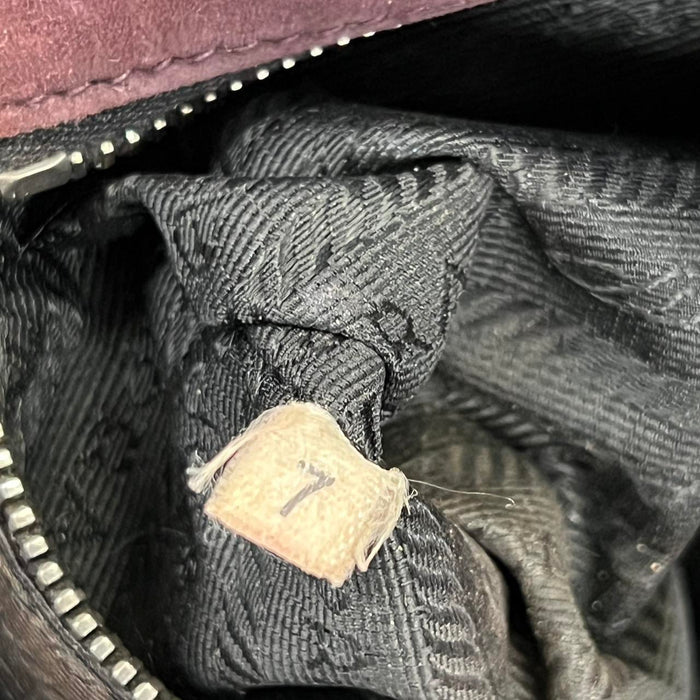 Prada purple suede chain shoulder bag