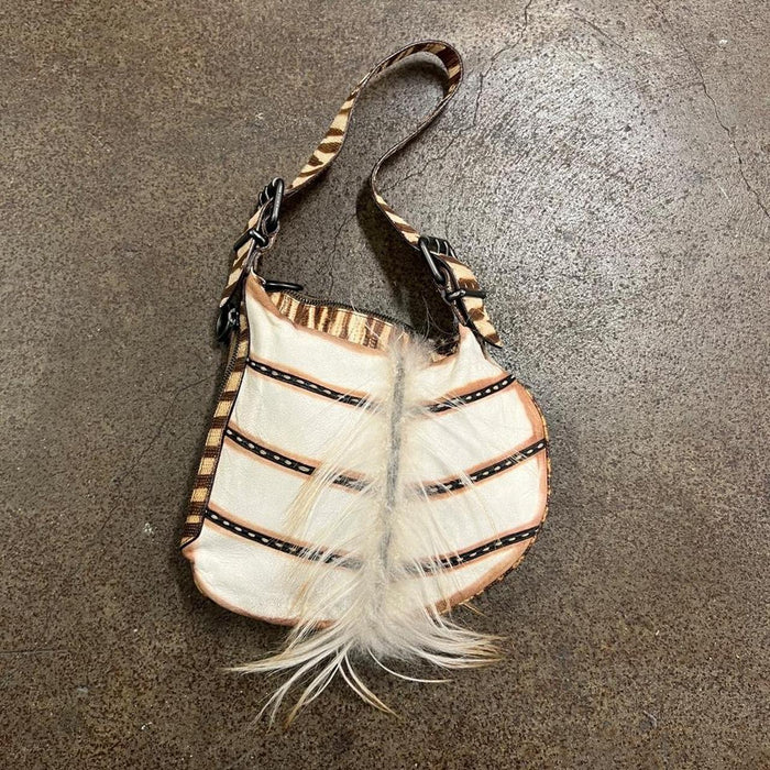 Fendi fur trimmed oyster bag