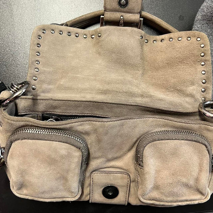 Prada suede chain shoulder bag