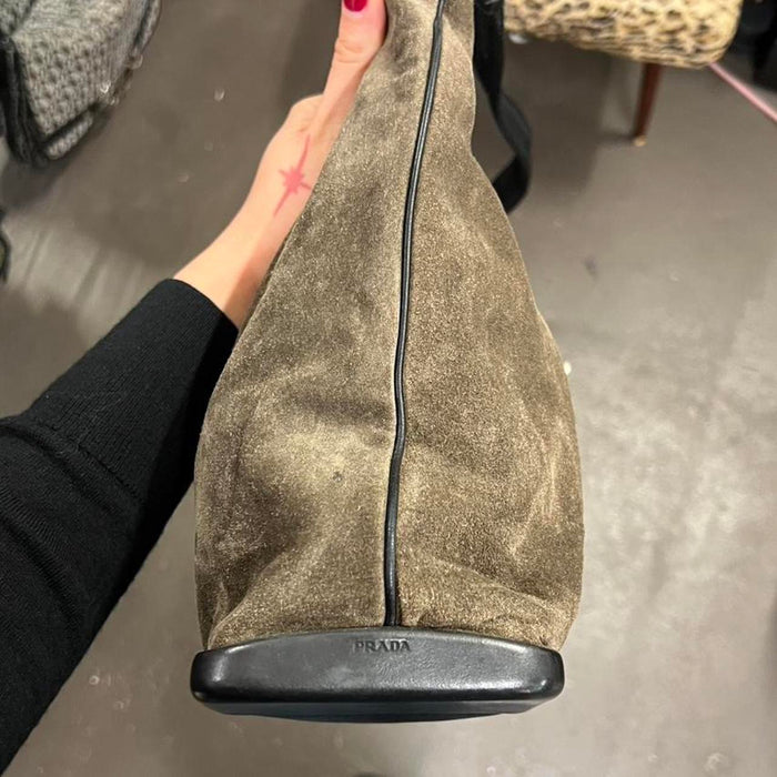 Prada suede hobo bag