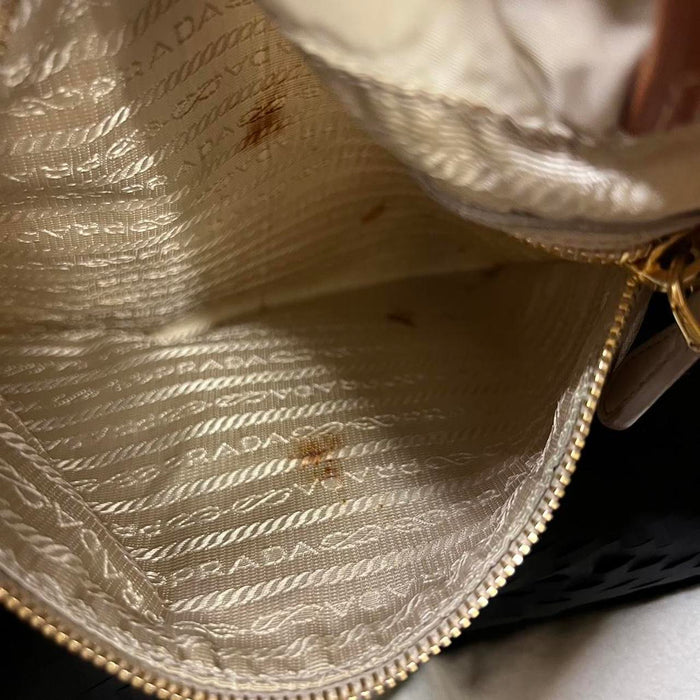 Prada jacquard nylon shoulder bag