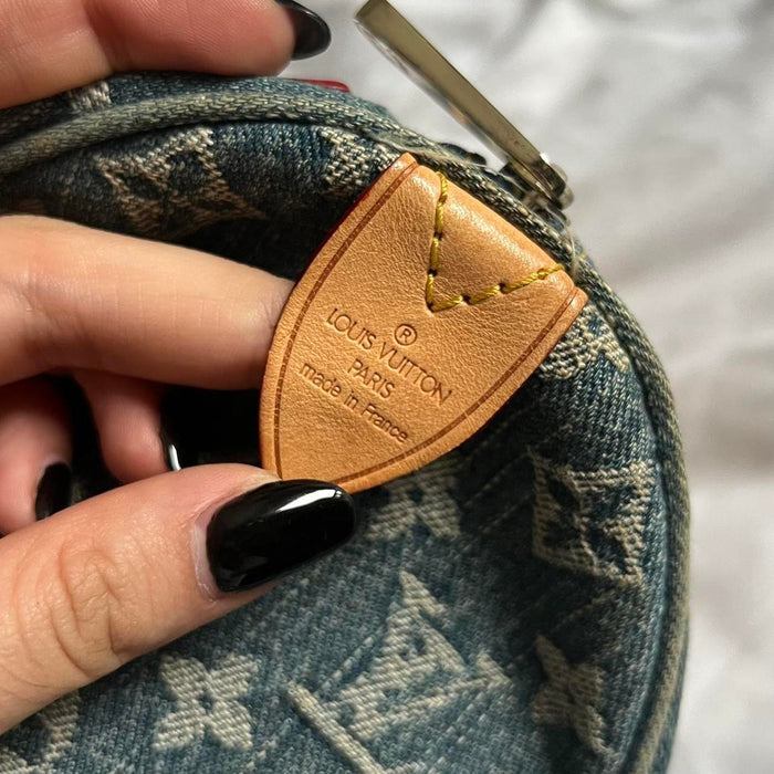 Louis Vuitton denim speedy handbag