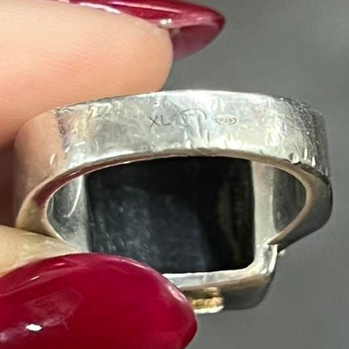 Vivienne Westwood solid silver square onyx ring