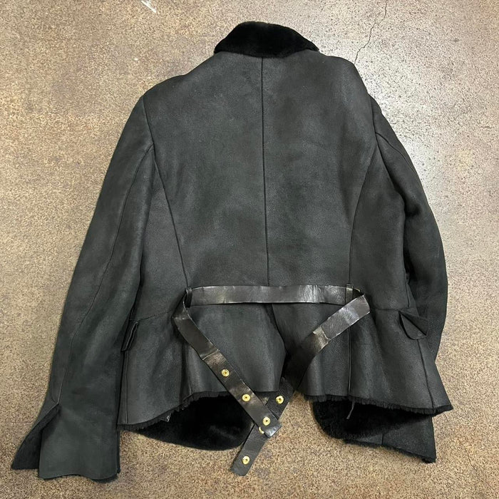 Gucci Tom Ford black leather shearling jacket
