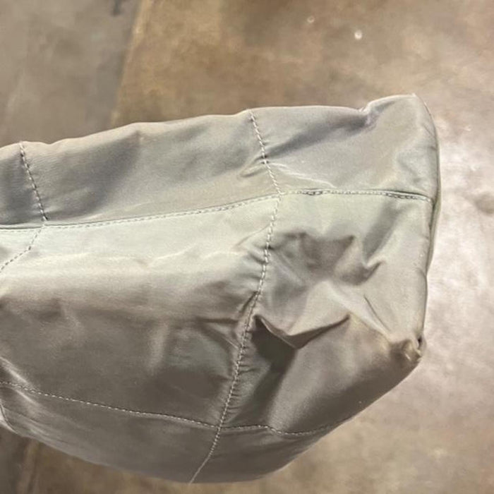 Prada green grey tote bag with chain strap