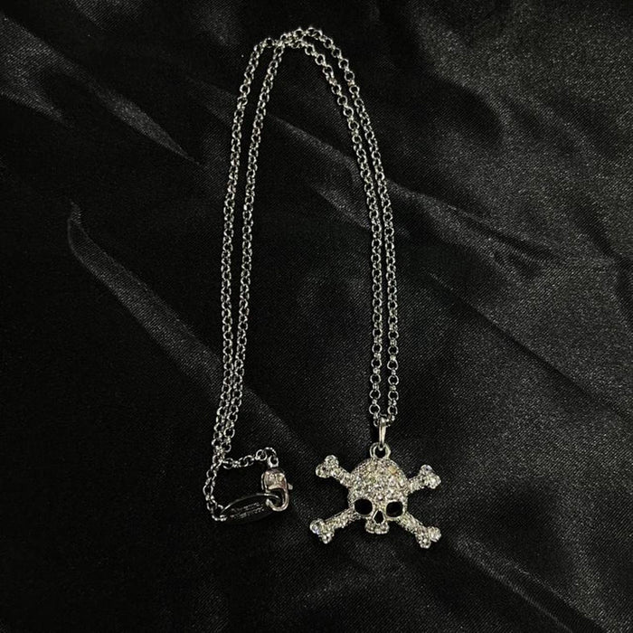 Vivienne Westwood silver diamante skull necklace