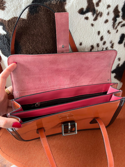 Prada orange and black shoulder bag