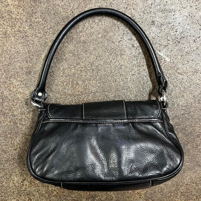 Christian Dior black leather shoulder bag