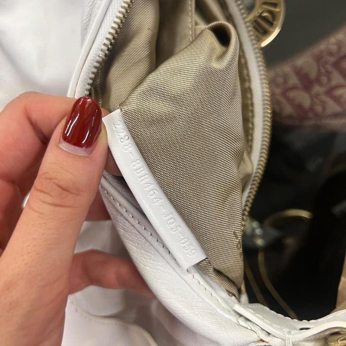 Fendi white leather shoulder bag