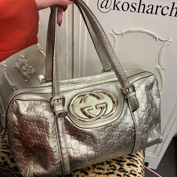 Gucci champagne Britt Boston bag