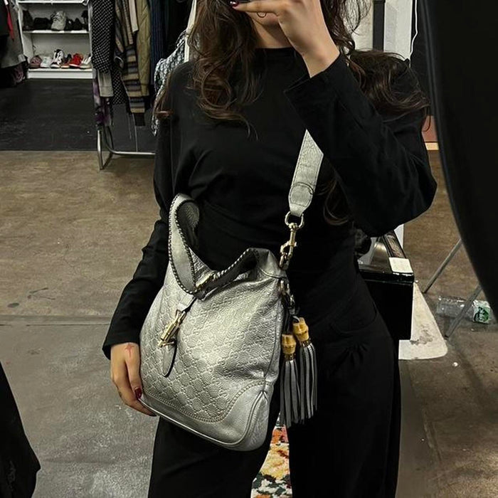 Gucci silver Jackie 1961 medium hobo bag