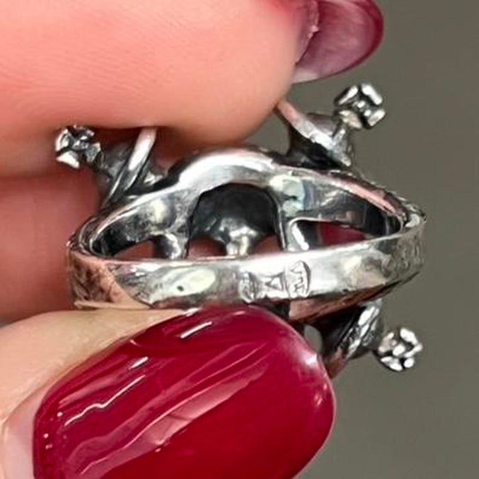 Vivienne Westwood sterling silver skull orb ring