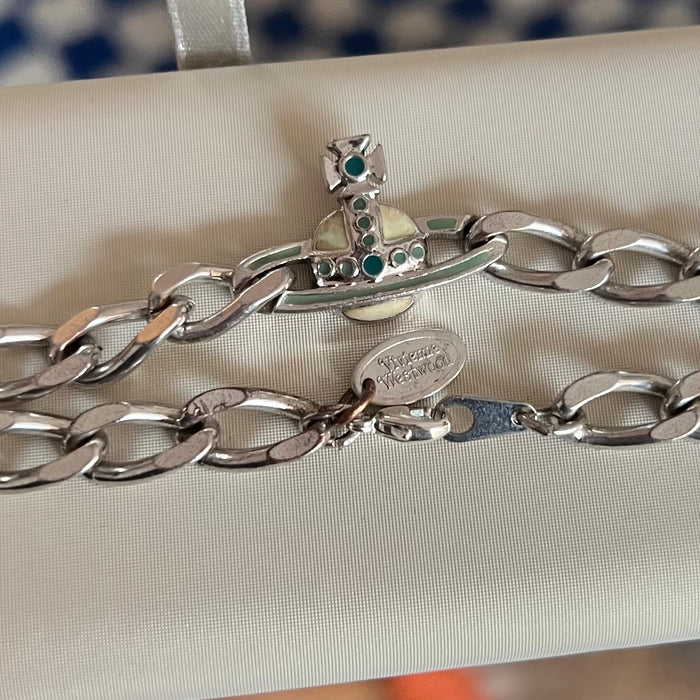 Vivienne Westwood silver and turquoise choker