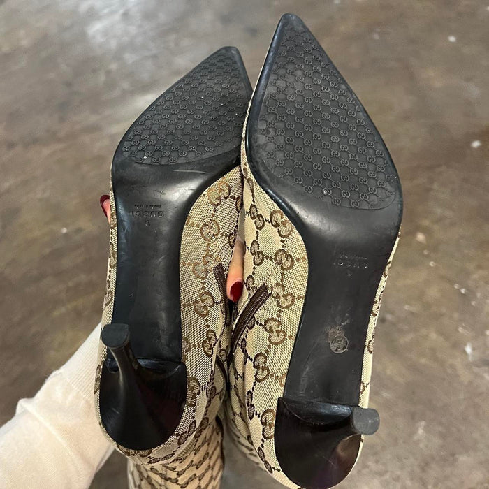 Gucci monogram boots