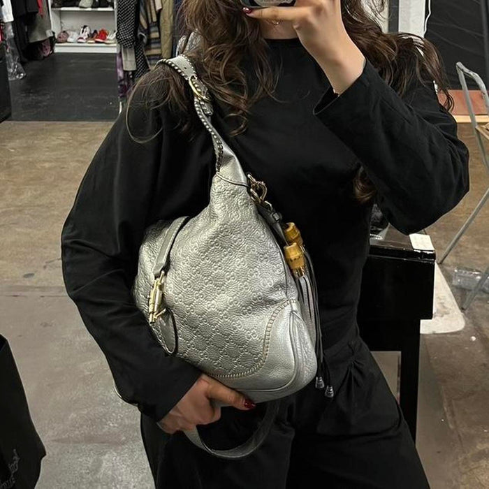 Gucci silver Jackie 1961 medium hobo bag