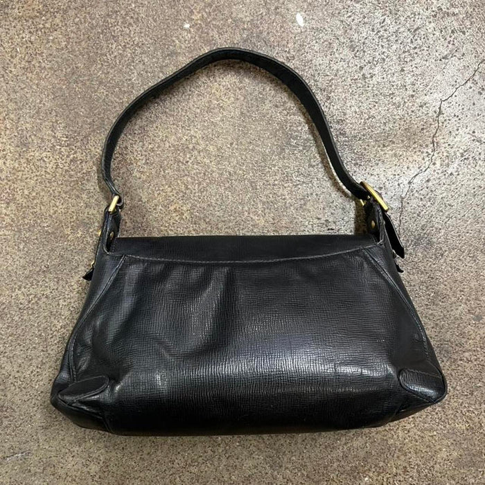Gucci black leather horsebit shoulder bag