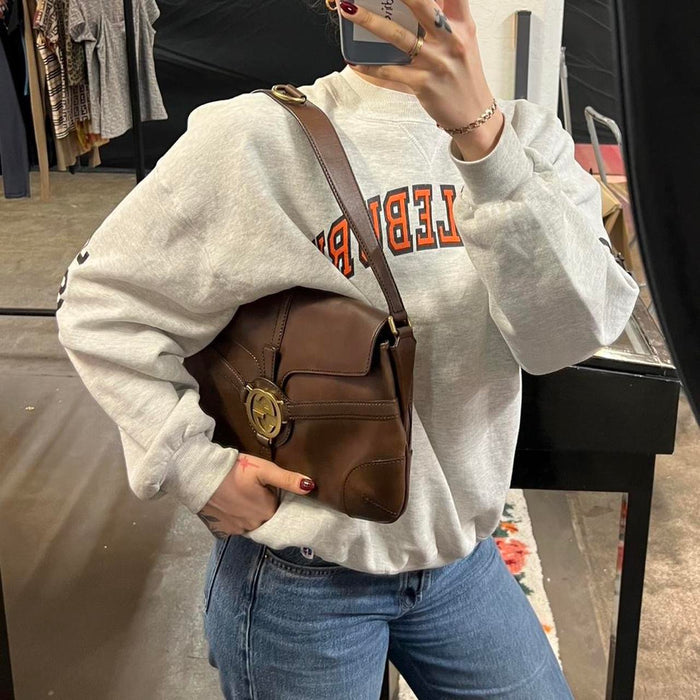 Gucci Britt brown leather shoulder bag
