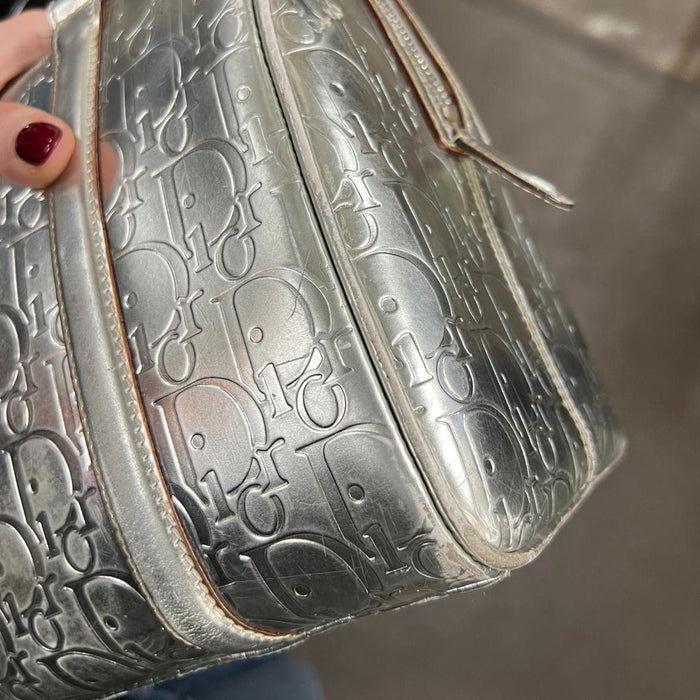 Christian Dior silver monogram Boston bag