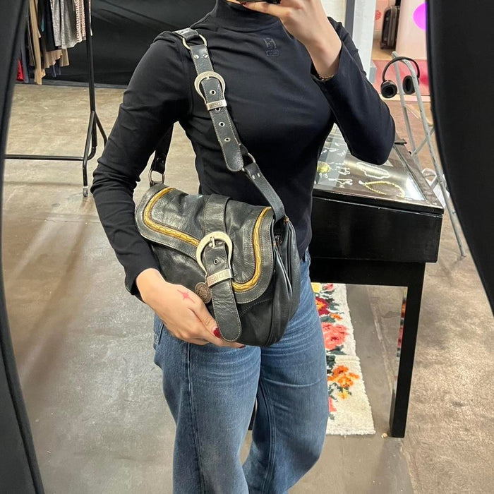 Dior gaucho black saddle bag