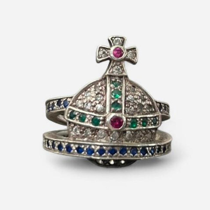 Vivienne Westwood vintage multicolour crown orb ring